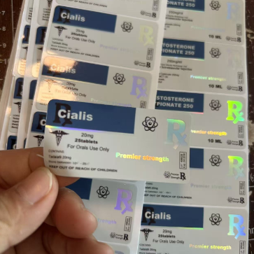 برچسب های خوراکی Cialis finish برای بطری های پلاستیکی 50 میلی گرمی