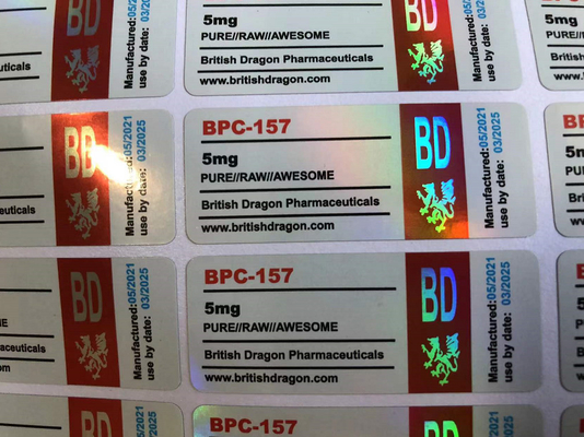 شکل مربع PET پلاستیک 2ml استریل تزریق پپتید بطری برچسب ها پایان درخشان دوستانه برای محیط زیست برای bpc