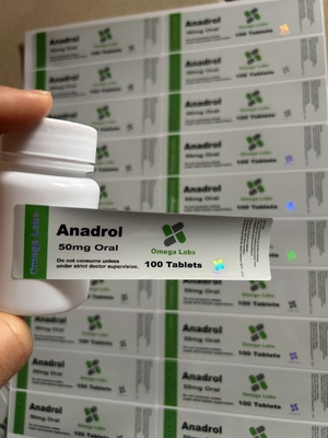 برچسب های قرص های خوراکی آنادول کاغذ / PET / مواد PVC برای بطری های پلاستیکی 50mg