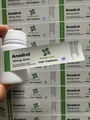 برچسب های قرص های خوراکی آنادول کاغذ / PET / مواد PVC برای بطری های پلاستیکی 50mg