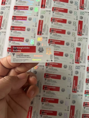 برچسب های 1mg Semaglutide 5x2cm Hologram Laser Effect 2ml برچسب های 3ml لیوان