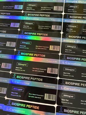 برچسب ویال ال-کارنیتین 500 میلی‌گرم/میلی‌لیتر 30 میلی‌لیتری با لوگو و طرح سفارشی