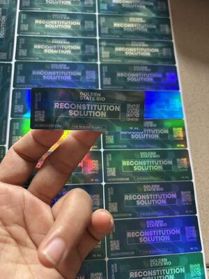 برچسب‌های ویال شیشه‌ای دارویی محلول بازسازی 10 میلی‌لیتری