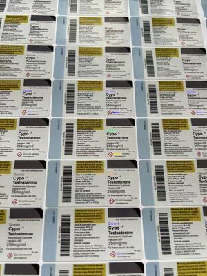 برچسب های بطری داروخانه Sustan را برای لیوان های 10 میلی لیتر تست کنید