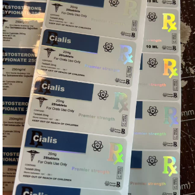 برچسب های خوراکی Cialis finish برای بطری های پلاستیکی 50 میلی گرمی