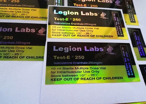 Gold And Black 10ml Glass Vial Labels For Product Test E 250