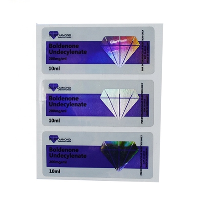 برچسب بطری ویال هولوگرافیک، رنگهای نامهای مختلف محصول برچسب ویال 10 میلیلیتری