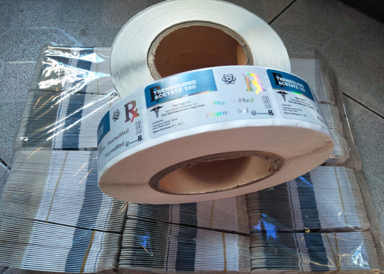 لیبل های خود چسب لیزر هولوگرافیک رول برای ویال تزریقی