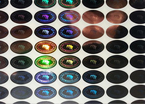 Oval 3D Secure Holographic Security Stickers Original OEM UV Printing