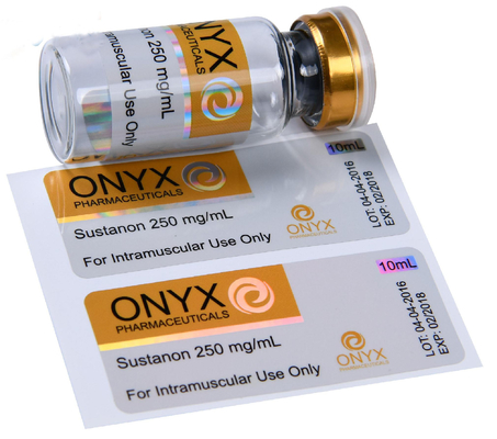 طراحی رایگان بدنسازی سفارشی SUS 250 برچسب های شیشاب آنابولیک تزریقی جعبه های UV Glossy PVC PP برچسب های چسبنده هولوگرافیک