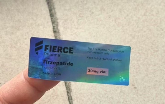 برچسب های بطری پپتید 3 میلی لیتر مونجارو با مواد هولوگرام لیزر