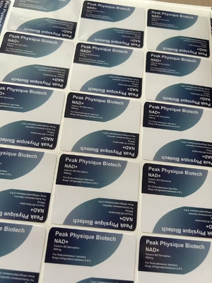 برچسبهای ویال 10 میلیلیتری NAD+500 و NAD+250 برای تزریق زیر جلدی، برچسبهای ویال شیشهای