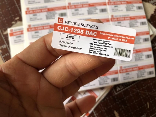 برچسب ویال پپتید CJC1295 با DAC 2 میلیلیتر 3 میلیلیتر، برچسب ویال دارویی کاغذی/PET/PVC