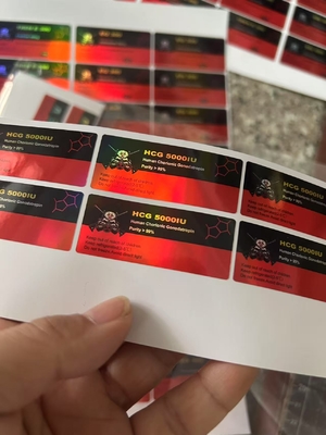 HCG 5000iu 2ml برچسب های شیشه ای بطری برچسب های ضد آب با کاغذ / PET / مواد PVC