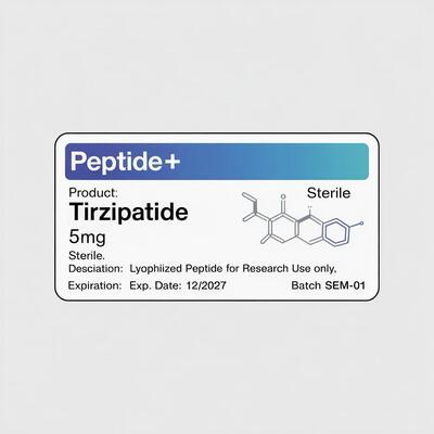 GHRP6 5 میلی گرم، 2 میلی لیتر برچسب بطری، چاپ برچسب برای برچسب های پودر پپتید