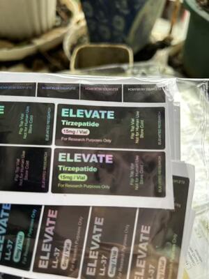 برچسب‌های ویال شیشه‌ای کوچک هولوگرام لیزری PET تیرزپتاید 15 میلی‌گرم 20 میلی‌گرم 30 میلی‌گرم