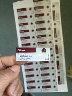 برچسب‌های ویال Glow 70mg 2ml 3ml با طراحی سفارشی