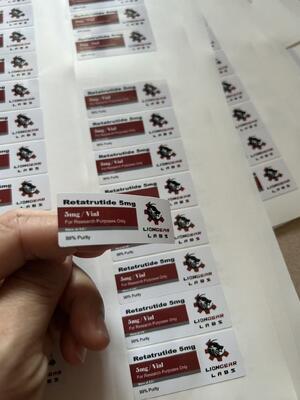 Reta trutide 5mg Small Clear Glass Vials Labels