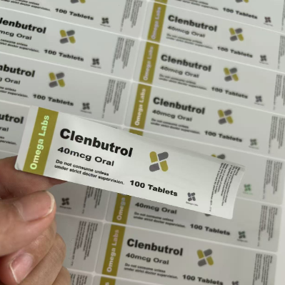 کلنبوترول 40mcg 100 قرص برچسب های مواد PVC طراحی سفارشی