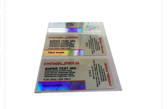 Hologram Super Test 400 Injection Custom Vial Labels , Vial Vial Labels For Prolabs