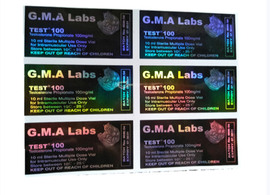 برچسب بطری 10 میلی لیتری هولوگرام مشکی طرح Dragan برای تست Enanthate