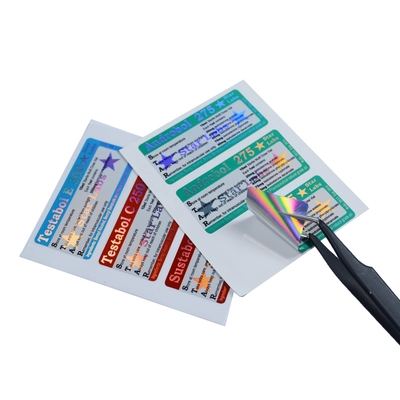 برچسب ویال شیشه ای 10 میلی لیتری CMYK برای تست Cypionate