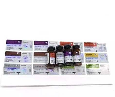 برچسب های ویال شیشه ای چاپ افست هولوگرافیک PET مقاوم در برابر حرارت