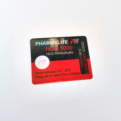 برچسب ویال شیشه ای 2 میلی لیتری خود چسب برای HCG 5000IU