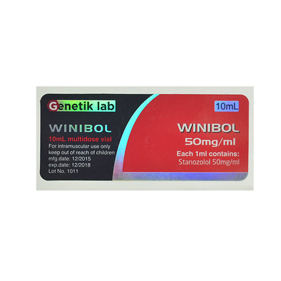 برچسب بطری قرص خوراکی آزمایشگاهی Genetik Lab Winibol 50 میلی گرم